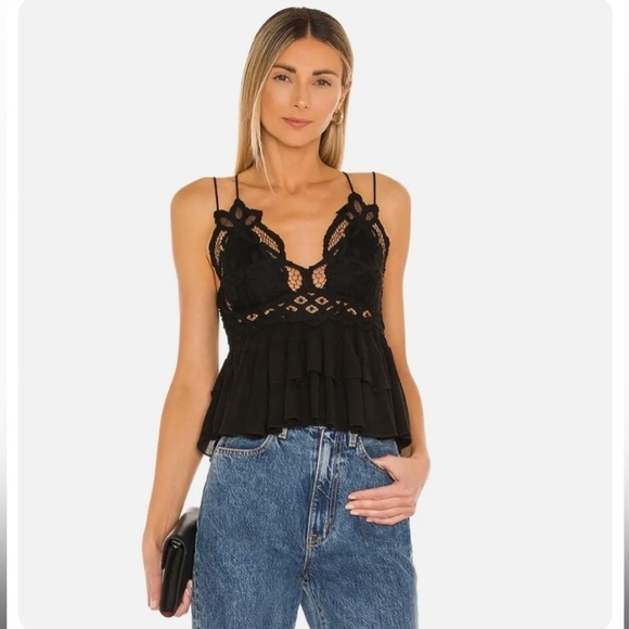 Free People Adelle Cami Lace Ruffled Tank Top - Picture 2 of 15